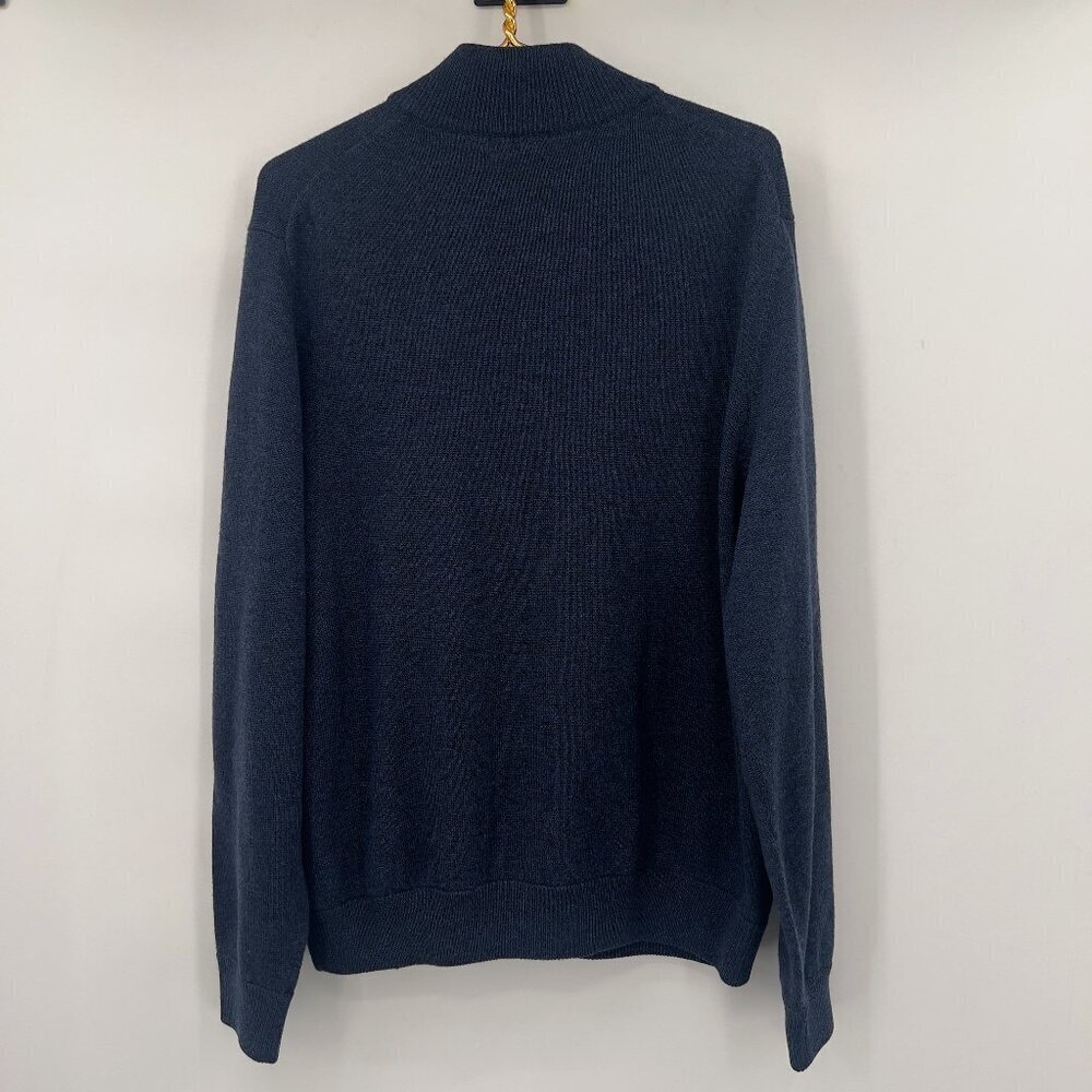 Brooks Brothers 346 Men’s 100% Merino Wool 1/4 Zip Sweater Navy Blue Size XL - Picture 4 of 9
